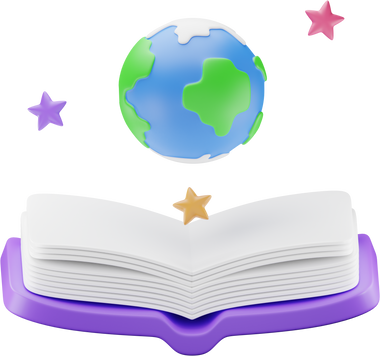 3D Globe and 3D Knowledge Symbol