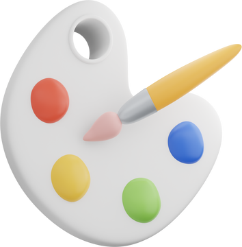 Paintbrush Palette 3D Icon